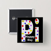 Happy Pi Day Buttonnen White Lettering Vierkante Button 5,1 Cm (Voorkant /achterkant)