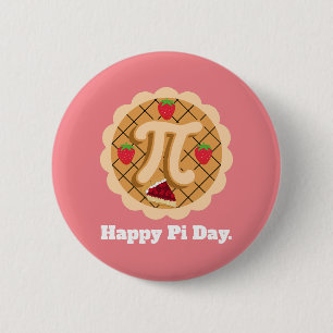 Happy Pi Day Cherry Pie Schattige 3.14 Ronde Button 5,7 Cm