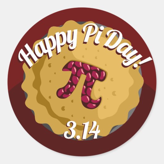 Happy Pi Day | Funny Pie Stickers (Voorkant)