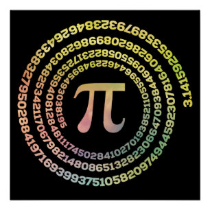 Happy Pi Day Funny School Wiskunde Spiral Text Perfect Poster