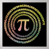 Happy Pi Day Funny School Wiskunde Spiral Text Poster (Voorkant)