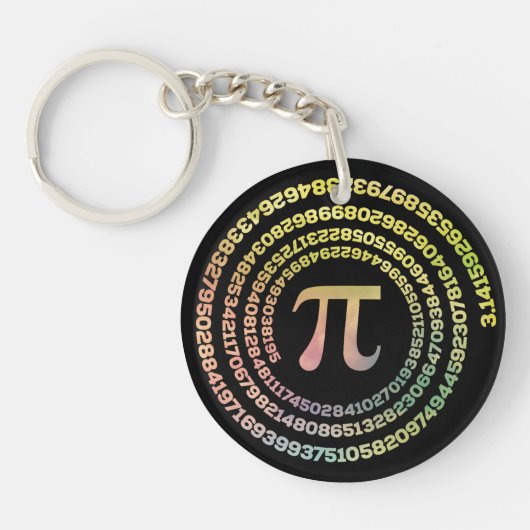 Happy Pi Day Funny School Wiskunde Spiral Text Sleutelhanger (Voorkant)