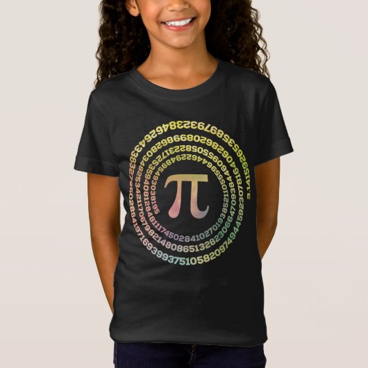 Happy Pi Day Funny School Wiskunde Spiral Text T-shirt (Voorkant)