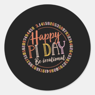 Happy Pi Day Funny Wiskunde Lover Teacher 3.14 Pi Ronde Sticker