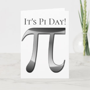 Happy Pi Day - glanzend zilveren Pi-symbool Kaart
