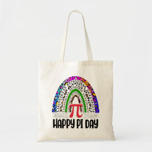 Happy Pi Day Mathemard Leopard Rainbow Tote Bag