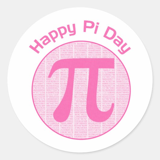 Happy Pi Day Numbers roze Ronde Sticker (Voorkant)