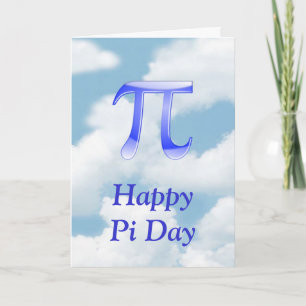 Happy Pi Day Pi in de lucht met blauwe wolken Kaart