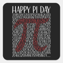 Happy Pi Day Pi-symbool 3.14 Vierkante Sticker