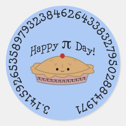 Happy Pi Day Pie Ronde Sticker (Voorkant)