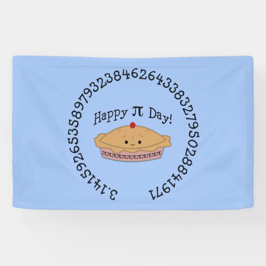 Happy Pi Day Pie Spandoek (Horizontaal)