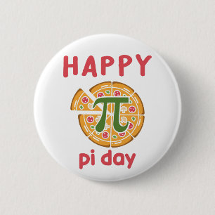 Happy Pi Day Pizza Grappige woordspeling Ronde Button 5,7 Cm