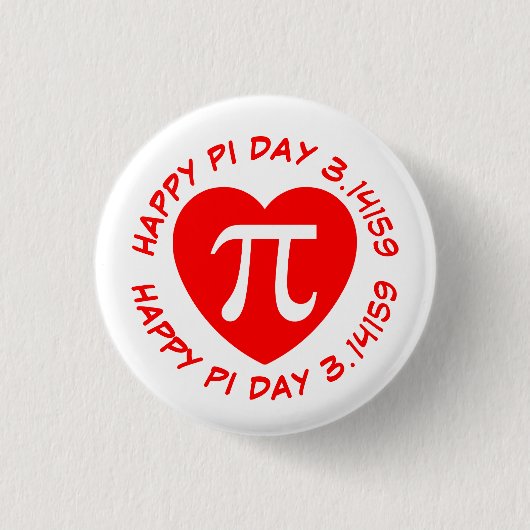 Happy Pi Day Ronde Button 3,2 Cm (Voorkant)