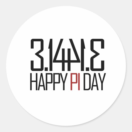 Happy Pi Day Ronde Sticker (Voorkant)