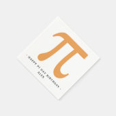 Happy Pi Day Verjaardag Wit en Sinaasappel Pi Symb Servet (Hoek)