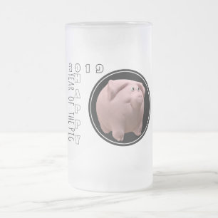 Happy PIg 2019 3D Frosted Glass Mok 2