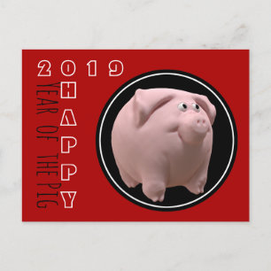 Happy PIg 2019 3D Kies Kleur Briefkaart 2