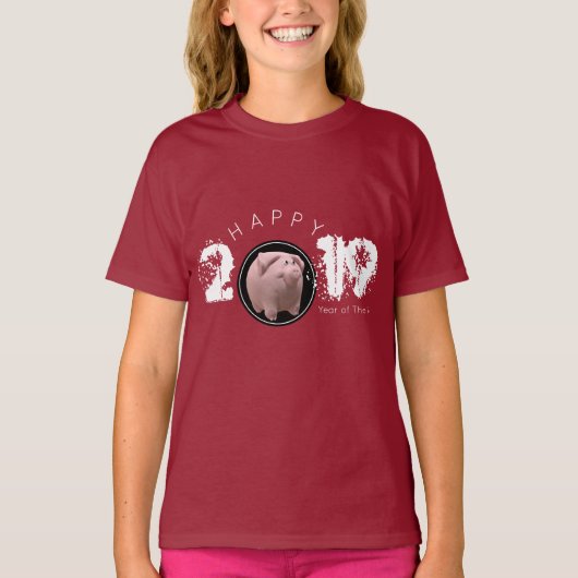Happy PIg 2019 Original 3D Girl T-shirt (Voorkant)