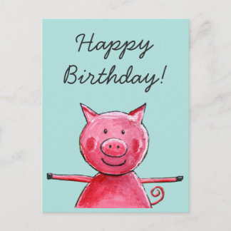 Happy Pig Briefkaart