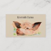 Happy Pig in Mud Boerderij Animal Business Visitekaartje (Achterkant)
