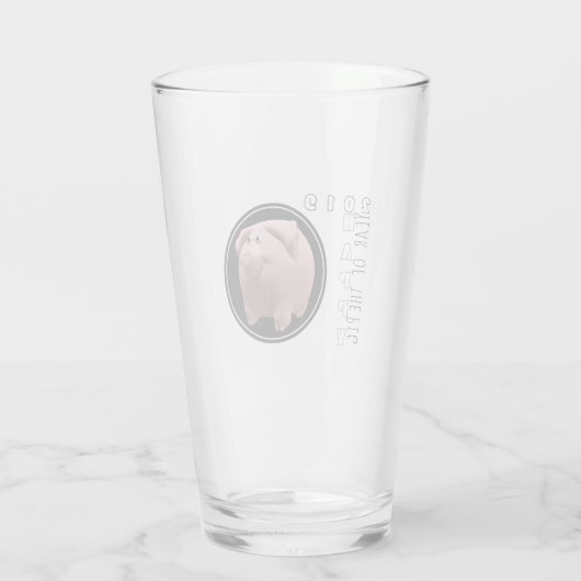 Happy PIg Jaar 2019 3D Drink glas 2 (Achterkant)