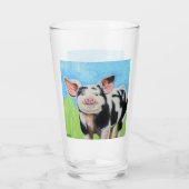 Happy Pig Painting Glas (Achterkant)
