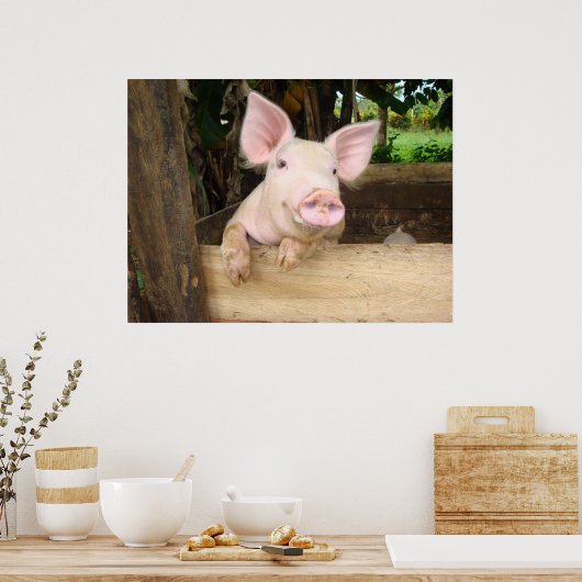 Happy Pig Poster (Keuken)