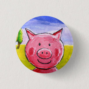 Happy Pig Ronde Button 3,2 Cm