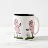 Happy Pig Two-Tone Coffee Mok (Voorkant rechts)