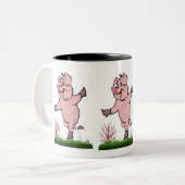 Happy Pig Two-Tone Coffee Mok (Voorkant links)