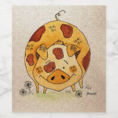 Happy pig wijn etiket (Enkel label)