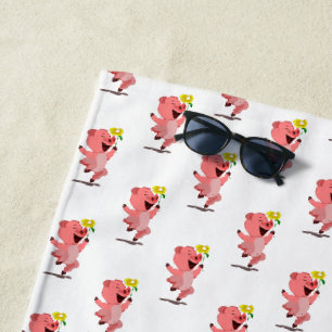 Happy Piglet met Daisy Flower Beach Towel Strandlaken