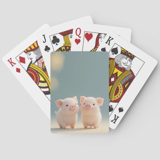 Happy Piglet Pair Pokerkaarten (Achterkant)