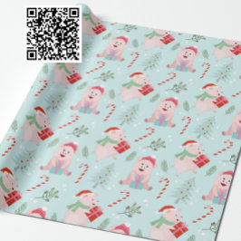 Happy Pigs-kerstpatroon Cadeaupapier