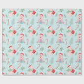 Happy Pigs-kerstpatroon Cadeaupapier (Vlak)