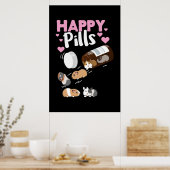 Happy Pill Guinea Pig Poster (Keuken)