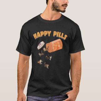 Happy Pills Maine Coon Cat  Kitten Feline  Humor T-shirt
