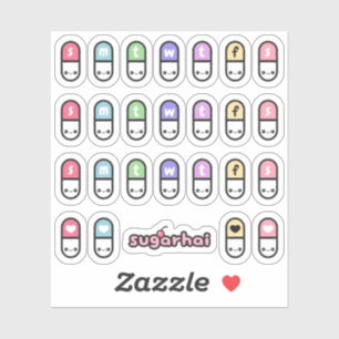 Happy Pills Medicatie Planner Sticker