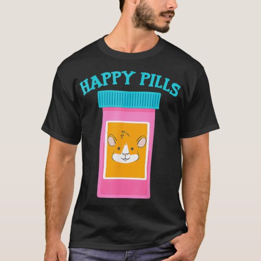 Happy Pills Medication Capsule Guinea Pig T-shirt (Voorkant)