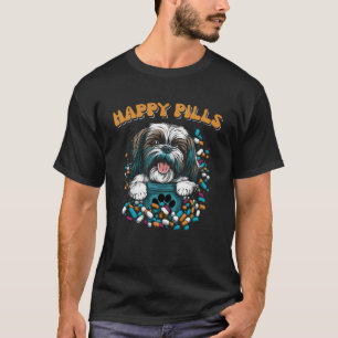 Happy Pills Shih Tzu Canine Hond Graphic T-shirt