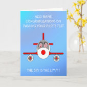 Happy pilot is net geslaagd kaart (Gele Bloem)