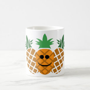 Happy Pineappel-ontwerp - Witte 11 oz klassieke Mo Koffiemok