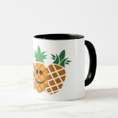 Happy Pineapple Design - Black 11 oz Combo Mug (Devant droit)