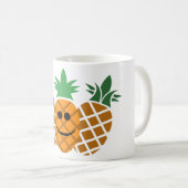 Happy Pineapple Design - Blanc 11 oz Classic Mug (Devant droit)