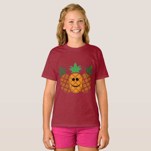 Happy Pineapple Design - T-shirt de base pour fill (Devant entier)