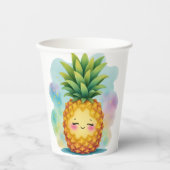 Happy Pineapple Paper Cups Papieren Bekers (Voorkant)