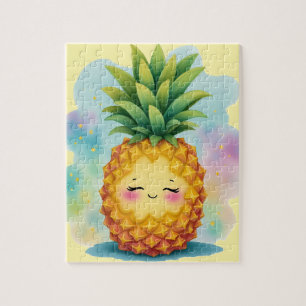 Happy Pineapple Tropical Jigsaw Puzzle Legpuzzel