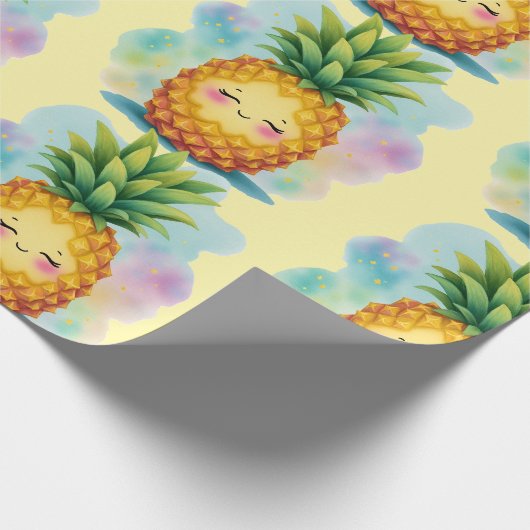 Happy Pineapple Wrapping Paper Cadeaupapier (Hoek)