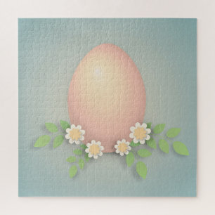 Happy pink-eitjes en melkbloemen legpuzzel