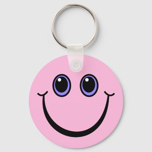 Happy Pink Face Sleutelhanger (Voorkant)